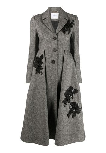 Erdem Cappotto Stephanie con ricamo a fiori - Nero