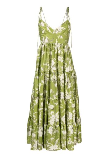 Erdem Azami Magnolia Garden-print dress - Verde