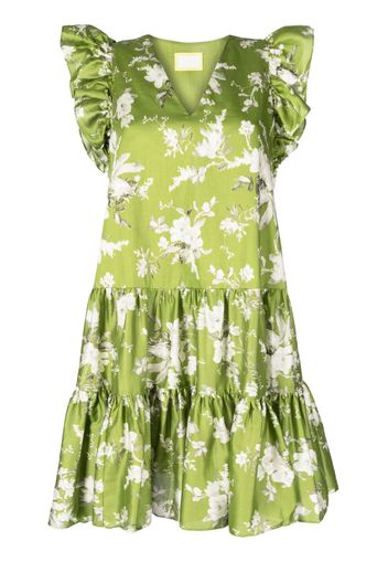 Erdem floral-print cotton minidress - Verde