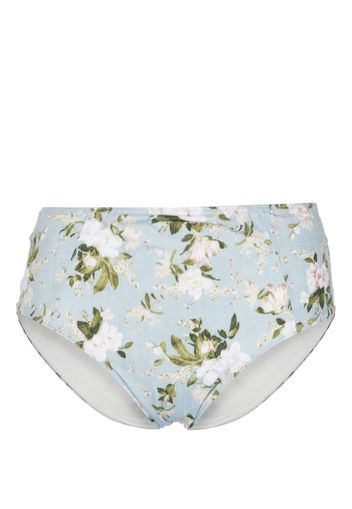 Erdem floral-print reversible bikini bottoms - Verde