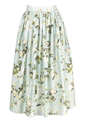 Erdem floral-print pleated midi skirt - Verde