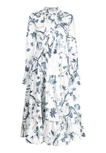 Erdem floral-print cotton dress - Bianco