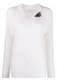 Erdem embellished-broach jumper - Bianco