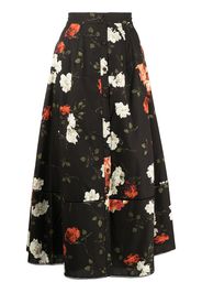 Erdem floral-print pleated skirt - Nero