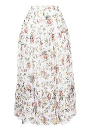 Erdem floral-print cotton A-line skirt - Bianco