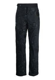 Erdem Pantaloni Samuel con ricamo a fiori - Blu