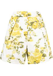 Erdem floral-print cotton shorts - Bianco