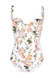 Erdem Amilia floral-print swimsuit - Bianco