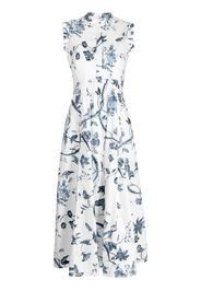 Erdem floral-print cotton midi dress - Bianco