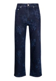 Erdem floral-jacquard cropped jeans - Blu