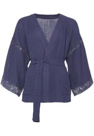 ERES Apres lace-trim pleated robe - Viola