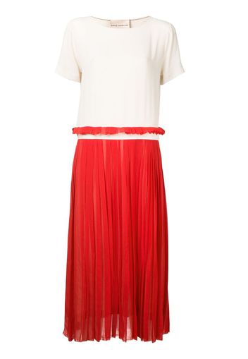 contrast pleated dress