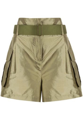 high-rise silk shorts