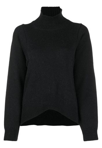 high-neck virgin wool blend jumper