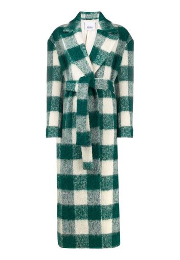 belted check coat