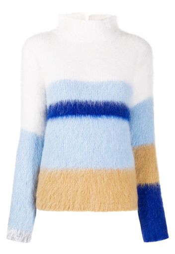 colour-block high neck jumper