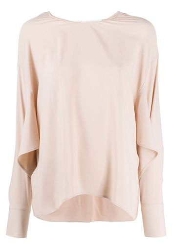 asymmetric silk blouse