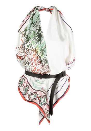 Erika Cavallini silk scarf-style halter top - Bianco