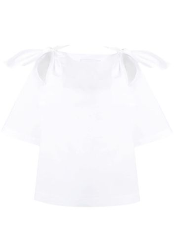 Erika Cavallini Blusa con dettaglio a nodo - Bianco