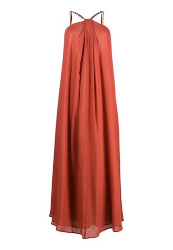 Erika Cavallini rhinestone strap silk maxi dress - Rosso