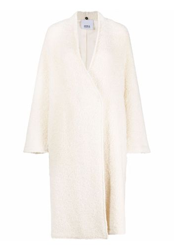 Erika Cavallini bouclé-knit collarless oversize coat - Toni neutri