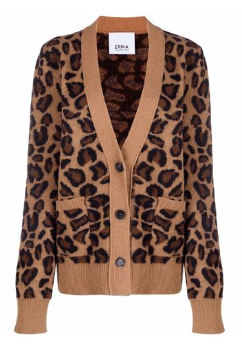 Erika Cavallini leopard-print button-up cardigan - Marrone