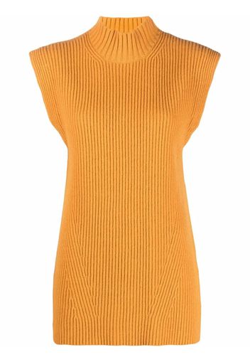 Erika Cavallini high neck ribbed vest - Arancione