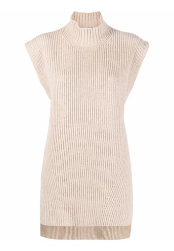 Erika Cavallini high-neck ribbed vest - Toni neutri