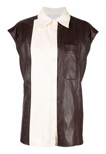 Erika Cavallini colour-block leather-effect shirt - Toni neutri