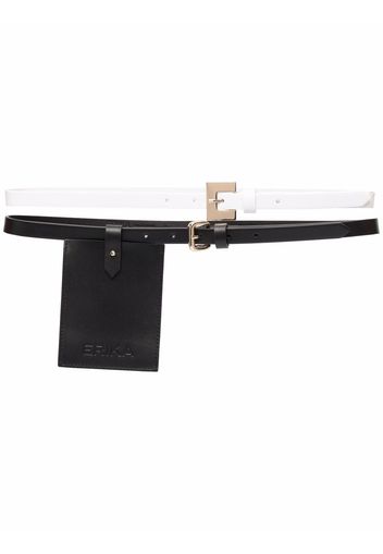 Erika Cavallini double-layered belt - Nero