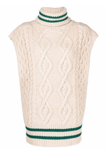 Erika Cavallini cable-knit roll neck vest - Toni neutri