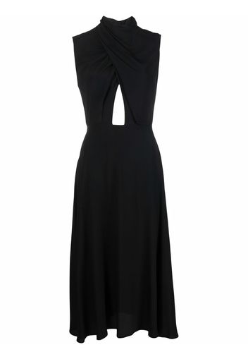 Erika Cavallini wrap-detail midi dress - Nero