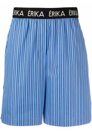 Erika Cavallini striped bermuda shorts - Blu