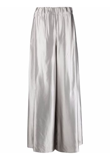 Erika Cavallini Hilary high-shine trousers - Grigio