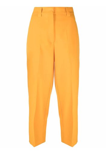 Erika Cavallini high-waisted tapered cropped trousers - Arancione