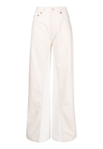 Erika Cavallini wide-leg two-tone jeans - Bianco