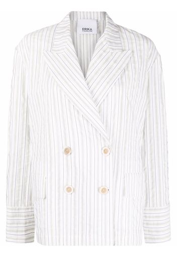 Erika Cavallini pinstriped double-breasted blazer - Toni neutri