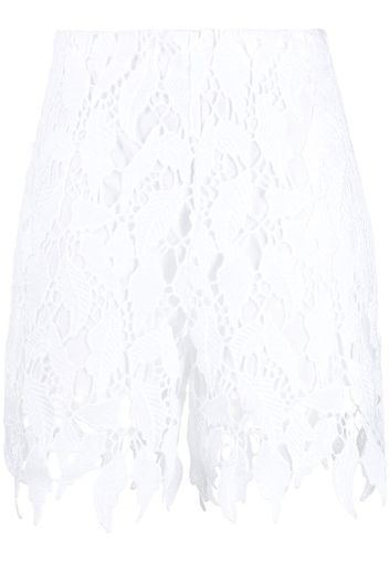 Erika Cavallini floral embroidered short shorts - Bianco