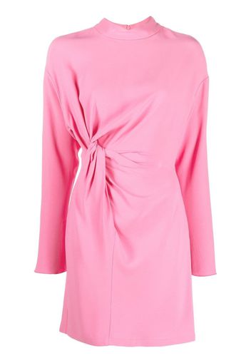 Erika Cavallini twist-detail mock-neck dress - Rosa