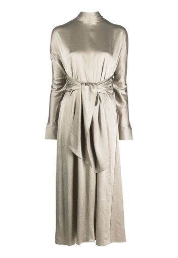 Erika Cavallini draped-satin high-neck dress - Verde