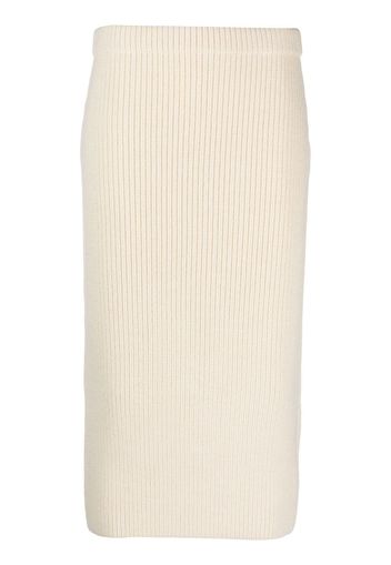 Erika Cavallini ribbed-knit midi skirt - Toni neutri