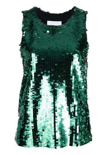 Erika Cavallini Top con paillettes - Verde