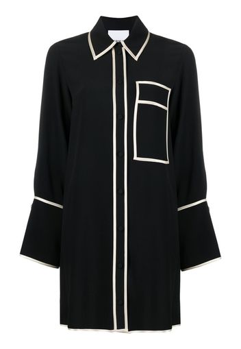 Erika Cavallini two-tone long-sleeve shirtdress - Nero