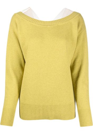 Erika Cavallini scoop-neck long-sleeve jumper - Giallo