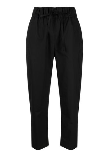 Erika Cavallini drawstring cotton cropped trousers - Nero