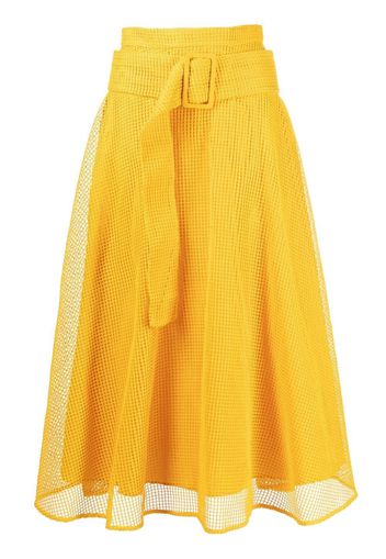 Erika Cavallini belted midi skirt - Giallo