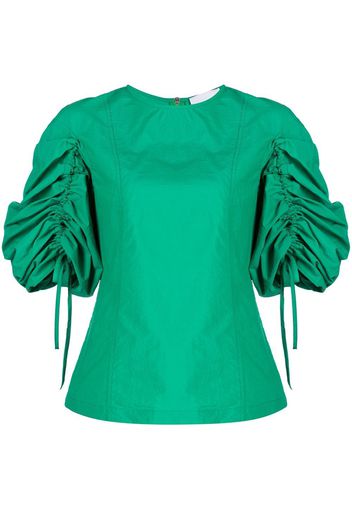Erika Cavallini short puff sleeves blouse - Verde
