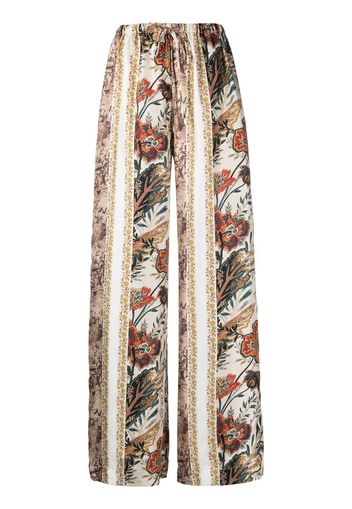 Erika Cavallini all-over print silk trousers - Toni neutri