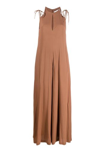 Erika Cavallini wide-leg halterneck jumpsuit - Marrone