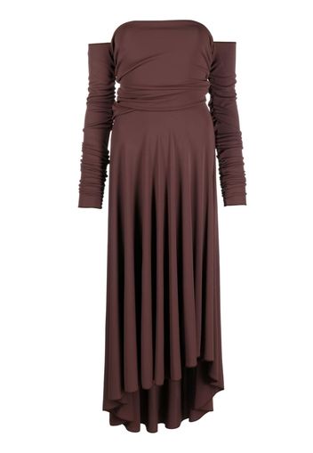 Erika Cavallini Manila off-shoulder asymmetric dress - Marrone